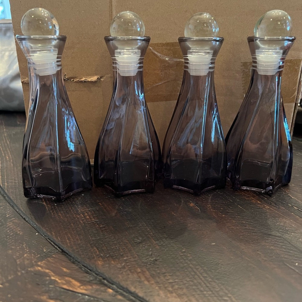 Luxspire Glass Diffuser Bottles Jars with Caps 4 Pack